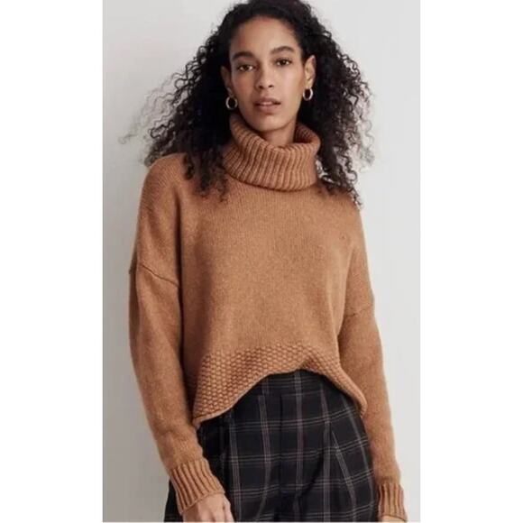 Madewell Tan Brown Sadler Turtleneck Sweater - Picture 2 of 3